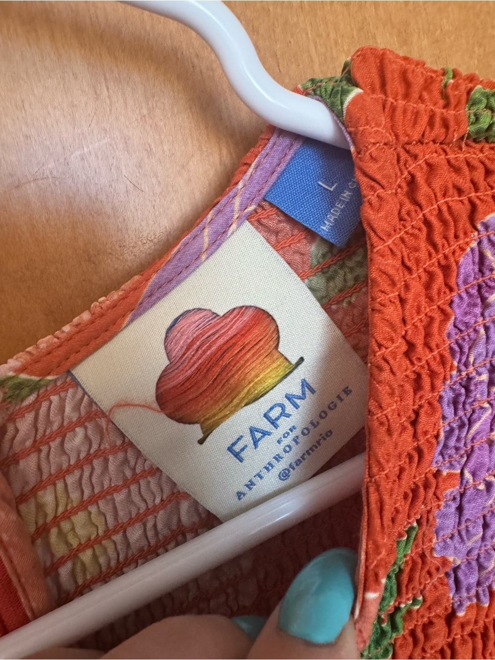 FARM Rio Orange Smocked Floral Maxi Dress - Picture 2 of 3